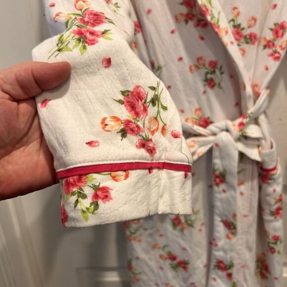 CAROLE HOCHMAN Robe And Nightgown Set Women’s Size Medium Carnation Bouquet - Picture 11 of 13